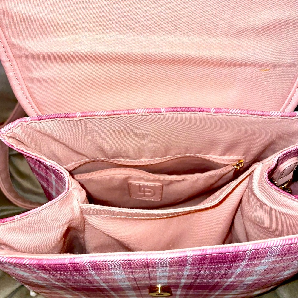 Pink plaid mini backpack - Picture 3 of 4